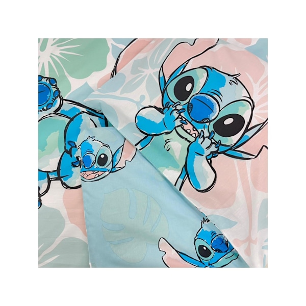 Lilo & Stitch Blommig Trädgård Påslakanset Enkelsäng Blå/Rosa/Vit Blue/Pink/White Single