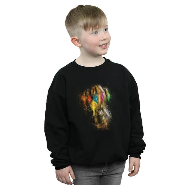 Marvel Pojkar Avengers Endgame Infinity Gauntlet Splatter Tröja Black 12-13 Years