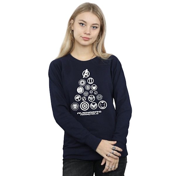 Marvel Womens/Ladies Avengers Endgame Pyramid Icons Sweatshirt Navy Blue XXL