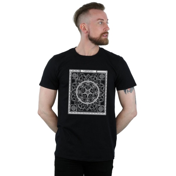 Supernatural Mens Pentagram Pattern T-Shirt 4XL Svart Black 4XL