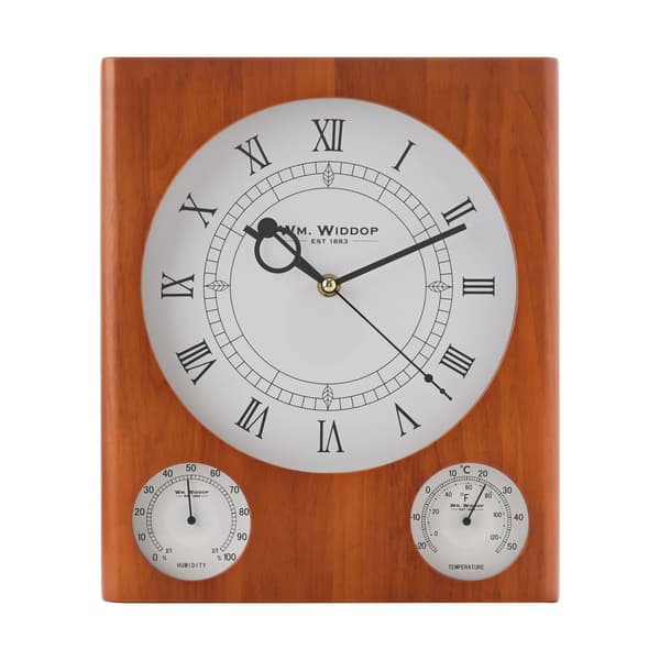 Wm.Widdop Träklocka, Termometer & Hygrometer One Size Brun Brown One Size