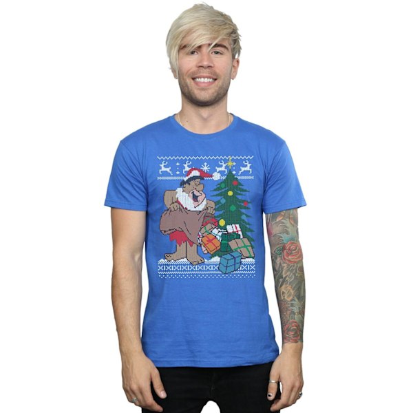 The Flintstones Herr Jul Fair Isle T-Shirt M Royal Blue Royal Blue M