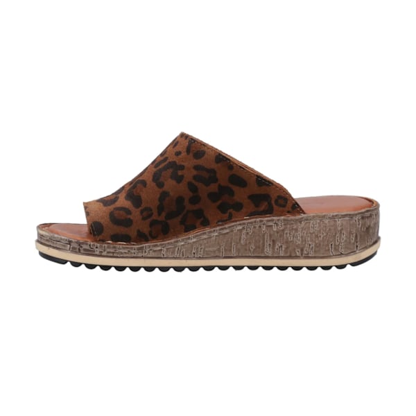 Hush Puppies Dam/Dam Elissa Leopard Print Mocka Sandaler 3 Brown 3 UK