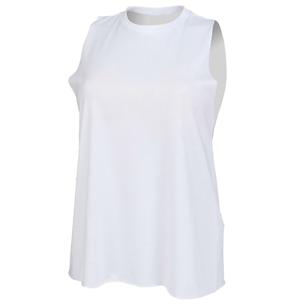 Skinni Fit Dam/Kvinnor Hög Hals Tank Top 18 UK Vit White 18 UK