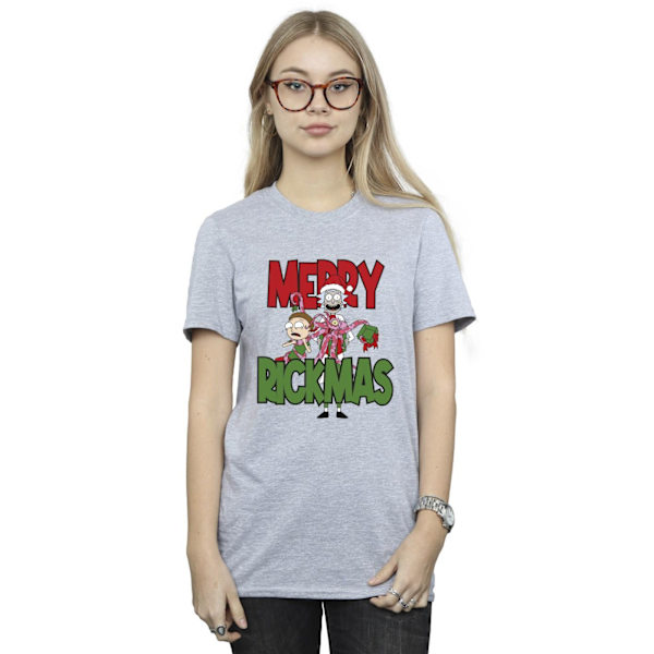 Rick And Morty Dam/Damer Merry Rickmas Bomull Boyfriend T-S Sports Grey XXL