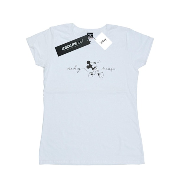 Disney Dam/Kvinnor Mickey Mouse Whistle Bomull T-shirt M Vit White M