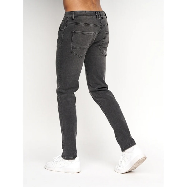 Crosshatch Mens Sheldons Slim Jeans 32R Dark Charcoal Dark Charcoal 32R