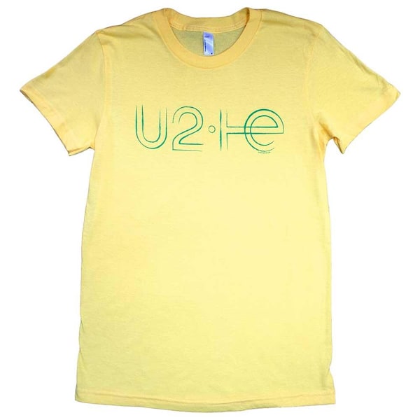 U2 Dam/Kvinnor Brasilien Babydoll Logotyp T-shirt M Gul Yellow M