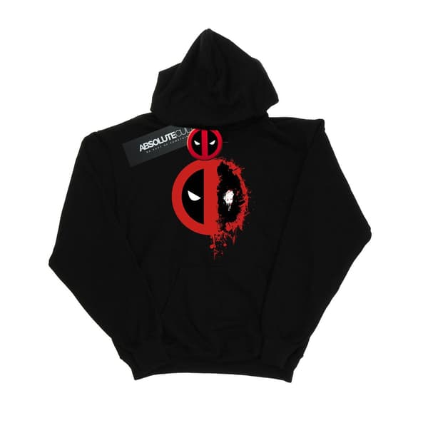 Marvel Dam Deadpool Split Splat Logotyp Huvtröja XXL Svart Black XXL