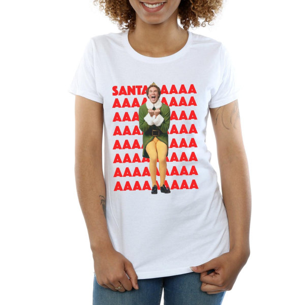 Elf Dam/Kvinnor Buddy Santa Scream Bomull T-shirt XXL Vit White XXL