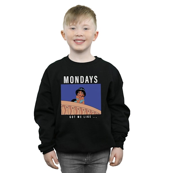 Disney Princess Boys Jasmine Mondays Got Me Like Sweatshirt 5-6 Black 5-6 Years