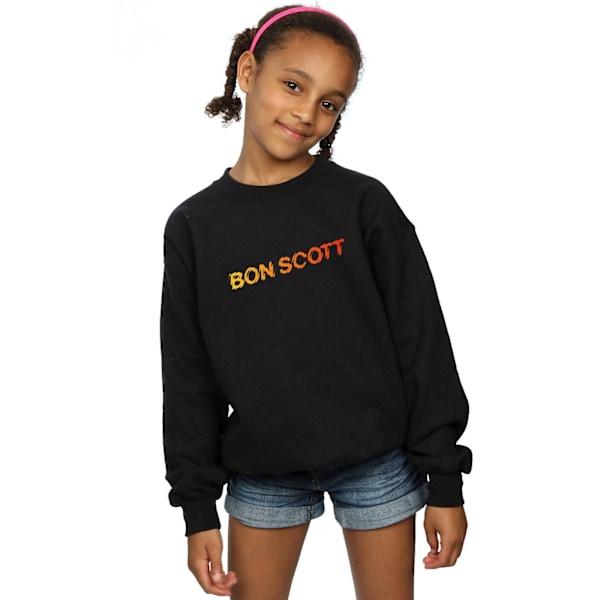 Bon Scott Girls Shattered Logo Sweatshirt 9-11 år Svart Black 9-11 Years