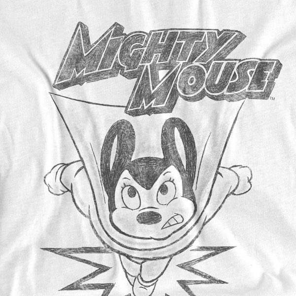 Mighty Mouse Herr Bursting Out T-Shirt 4XL Vit White 4XL