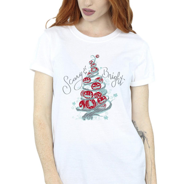 Disney Dam/Damer The Nightmare Before Christmas Scary & Bright Bomullspojkvän T-shirt 3XL Vit White 3XL