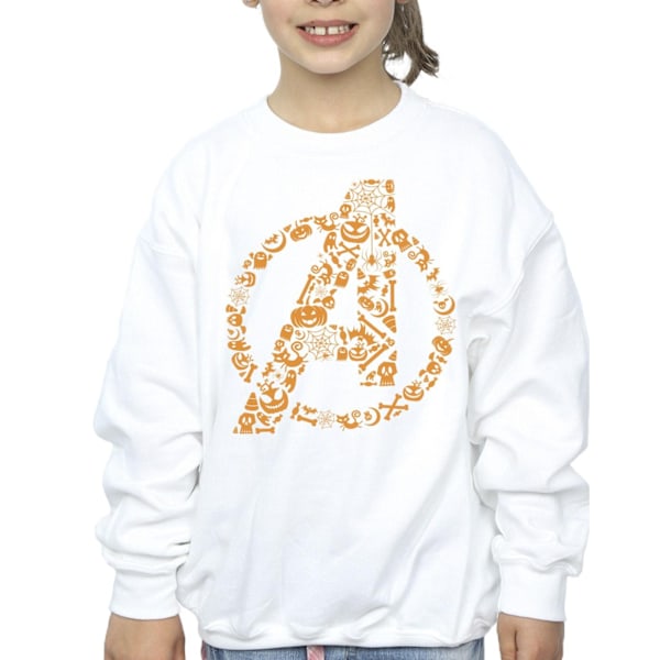 Marvel Girls Avengers Halloween Logo Sweatshirt 3-4 år Vit White 3-4 Years