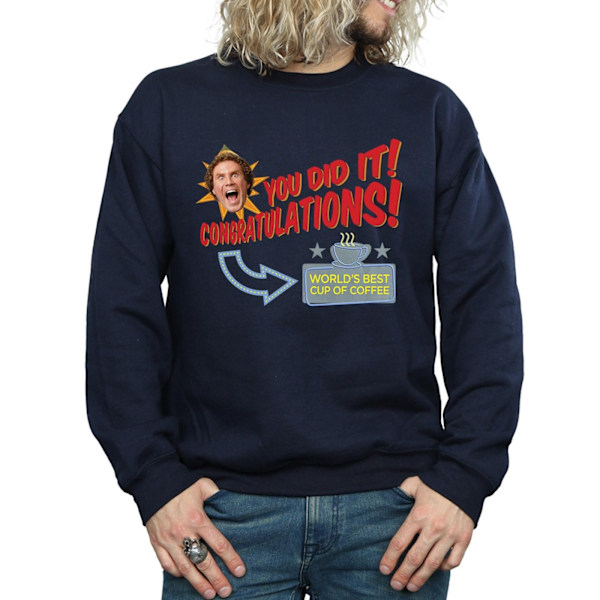 Elf Herr World´s Best Coffee Sweatshirt S Marinblå Navy Blue S