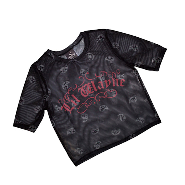 Lil Wayne Dam/Dam Script Crop Top XS Svart Black XS