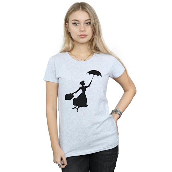 Disney Dam/Kvinnor Mary Poppins Flygande Silhuett Bomull T-shirt Sports Grey XL