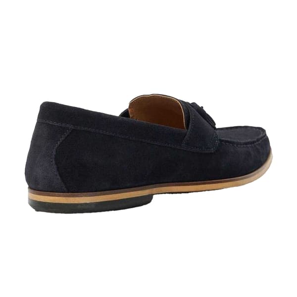 Dune London Herr Bertie Mocka Stack Klack Loafers 9 UK Marinblå/Mocka Navy/Suede 9 UK