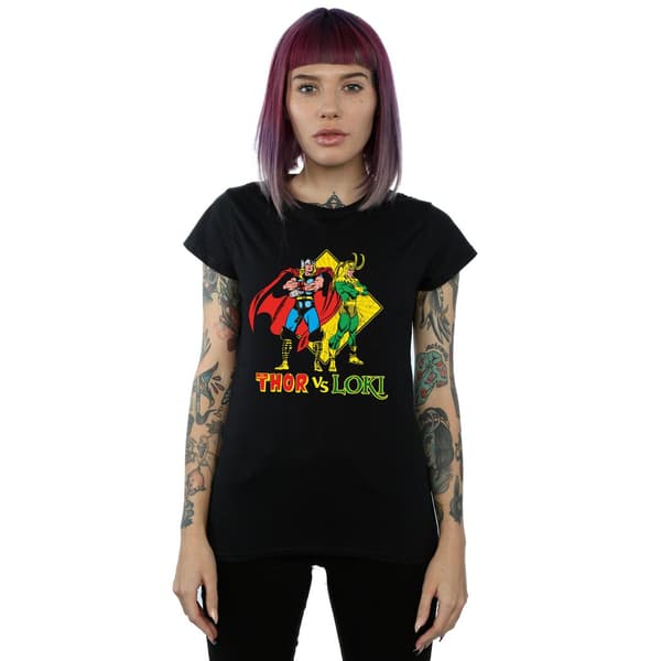 Marvel Dam/Dam Thor Vs Loki T-shirt i bomull M Svart Black M