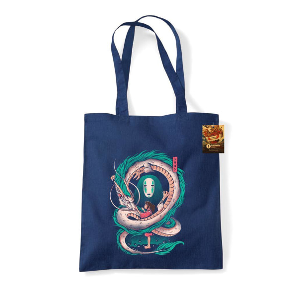 Ilustrata The Girl And The Dragon Tote Bag One Size Navy Navy One Size