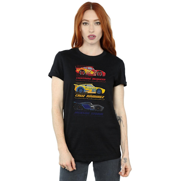 Disney Dam/Kvinnor Bilar Racer Profil Bomull Pojkvän T-Shir Black M
