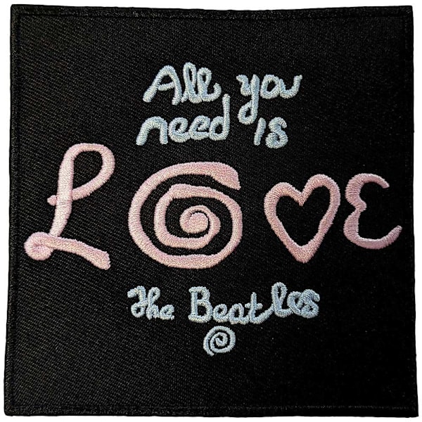 The Beatles All You Need Is Love vävd strykjärnsmärke One Size B Black/Pink/Blue One Size