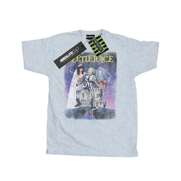 Beetlejuice Herr Distressed Poster T-Shirt XXL Sports Grey Sports Grey XXL