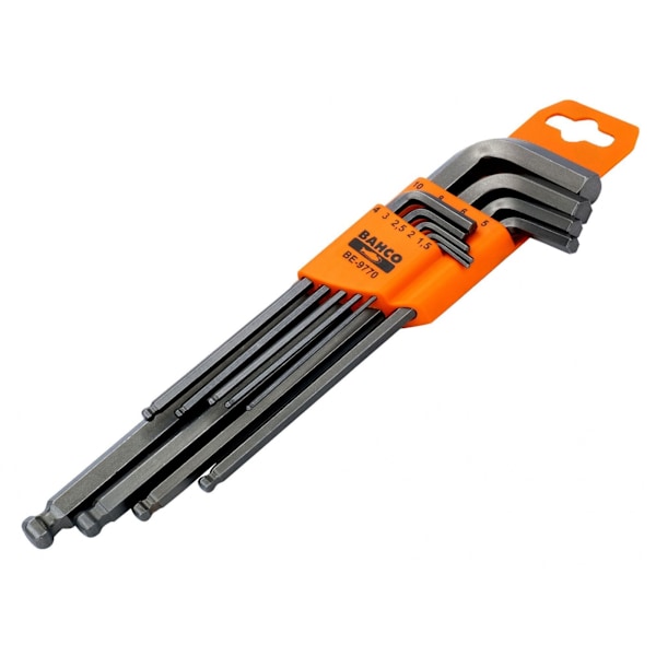 Bahco Be-9770 Metrisk Lång Kulände Sexkant L-nyckelsats, 9 Delar En Storlek Multi Colour One Size