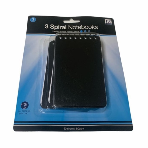 Anker Spiral Notebook (Pack med 3) One Size Svart Black One Size