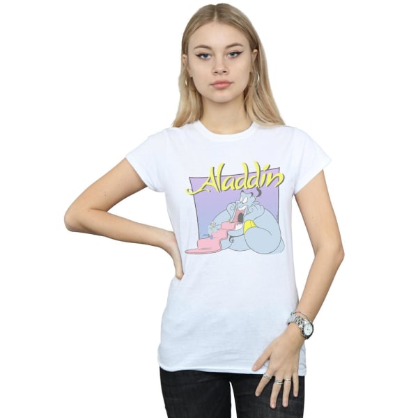 Disney Dam/Dam Aladdin Genie Wishing Dude T-shirt i bomull White XL