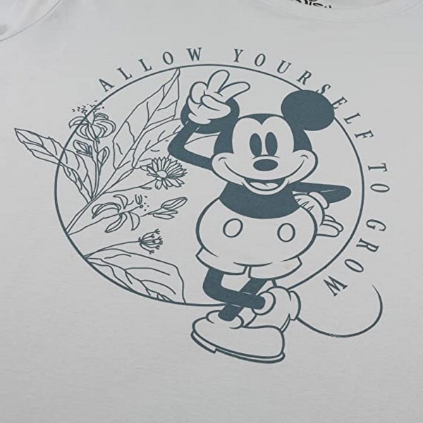 Disney Dam/Kvinnor Tillåt Dig Själv Att Växa Mickey Mouse T-Shir Light Blue/Black M