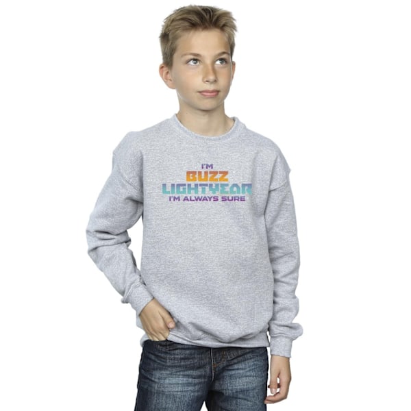 Disney Boys Lightyear Always Sure Text Sweatshirt 7-8 år Spo Sports Grey 7-8 Years