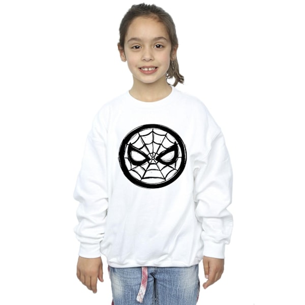 Marvel Girls Spider-Man Bröstlogga Sweatshirt 12-13 År Vit White 12-13 Years