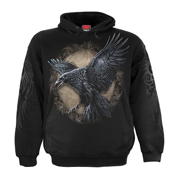 Spiral Direct Unisex Raven Wise Hoodie L Svart Black L