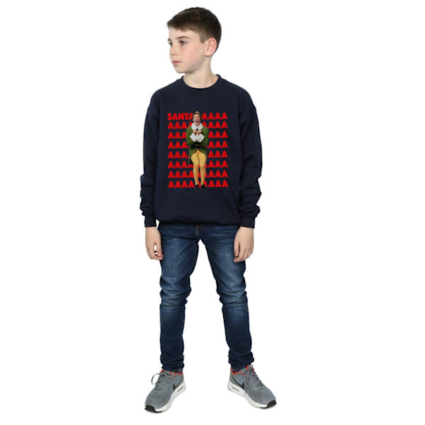 Elf Boys Buddy Santa Scream Sweatshirt 9-11 år Marinblå Navy Blue 9-11 Years