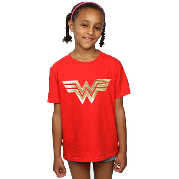 DC Comics Girls Wonder Woman 84 Gold Emblem Bomull T-shirt 3-4 Red 3-4 Years