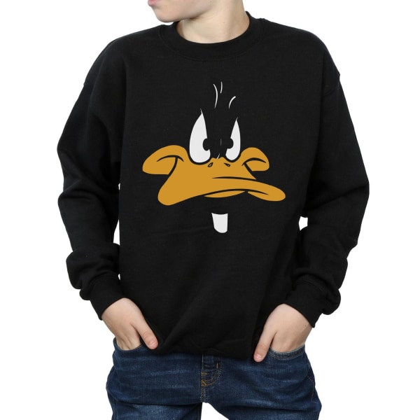 Looney Tunes Boys Daffy Duck Sweatshirt med stort ansikte 7-8 år Svart Black 7-8 Years