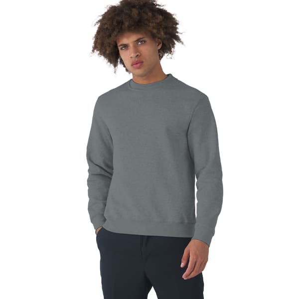 B&C Herrtröja med isydd ärm 2XL Heather Mid Grey Heather Mid Grey 2XL