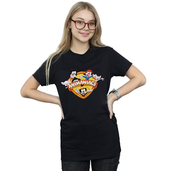 Animaniacs Dam/Damer Gruppsköld Bomull Boyfriend T-shirt Black L
