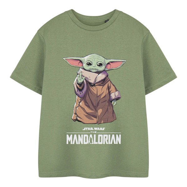 Star Wars The Mandalorian Pojk Grogu T-shirt 9-10 År Khaki Grön Khaki Green 9-10 Years