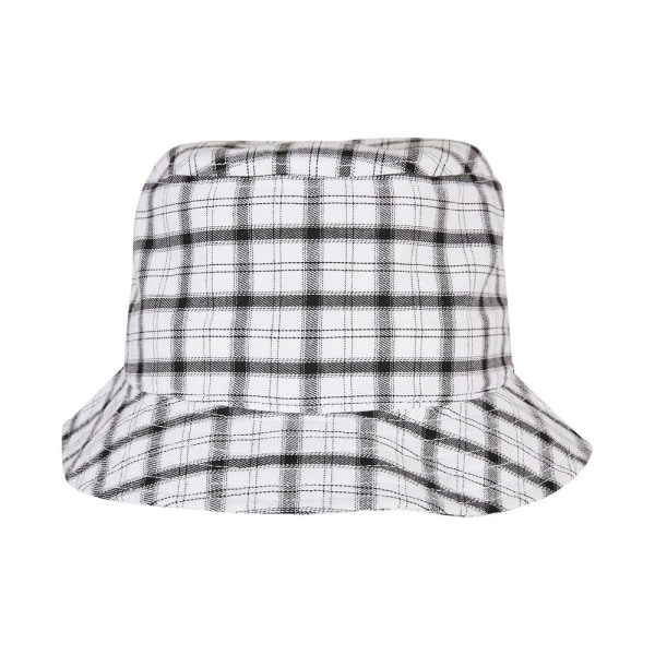Flexfit Unisex Vuxen Rutig Bucket Hat One Size Vit/Grå White/Grey One Size
