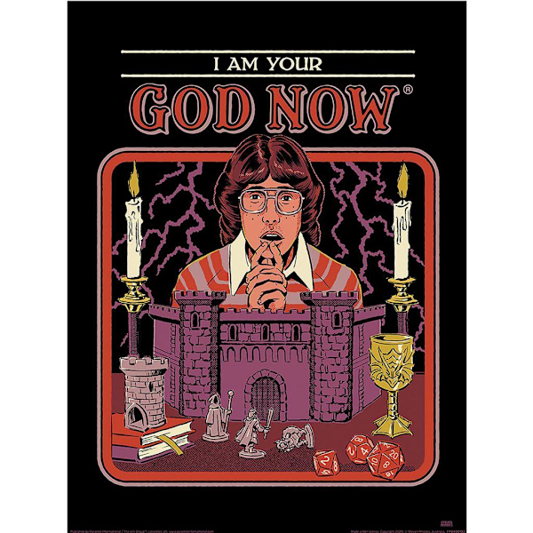 Steven Rhodes I Am Your God Now Print 40cm x 30cm Multifärgad Multicoloured 40cm x 30cm