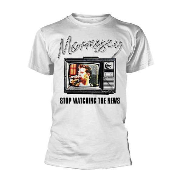 Morrissey Unisex Vuxen Stop Watching The News T-Shirt L Vit White L