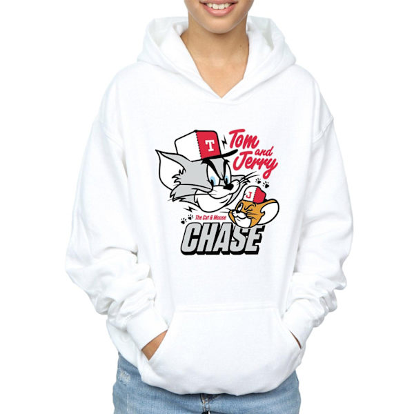 Tom Och Jerry Pojkar Katt & Musjakt Hoodie 7-8 År Vit White 7-8 Years