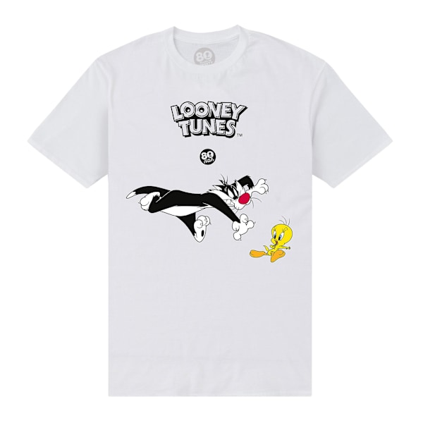 Tweety Unisex Vuxen Sylvester & Tweety 80:e T-shirt XL Vit White XL