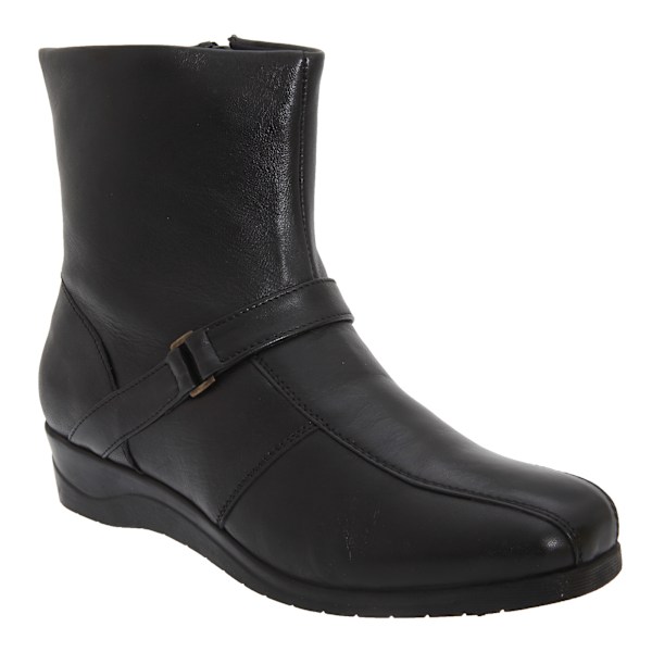 Mod Comfys Dam/Dam Softie Läder Inuti Dragkedja Ankle Boots Black 4 UK