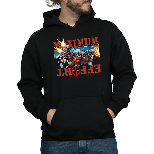 Marvel Deadpool Maximum Effort Hoodie M Svart Black M