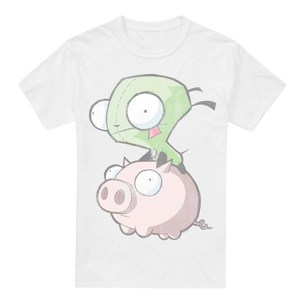 Invader Zim Herr Gir & Pig T-Shirt XXL Vit White XXL