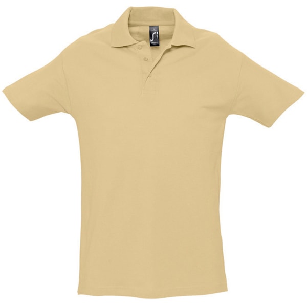 SOLS Herr Spring II Kortärmad Tungvikts Poloskjorta XL Sand Sand XL